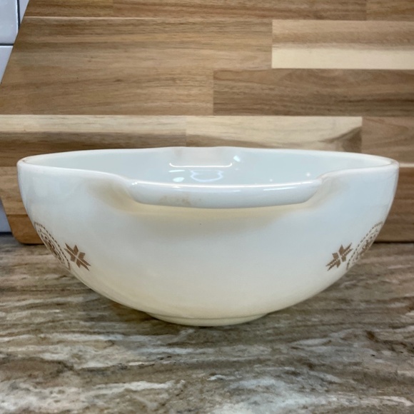 Pyrex Town and Country Brown Hex on Opal Cinderella Nesting Bowl 4 Qt #444 - Picture 2 of 13